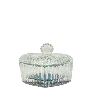 VASO CRISTAL CON TAPA MONÓMERO IRIDISCENTE CORAZÓN MEDIANO