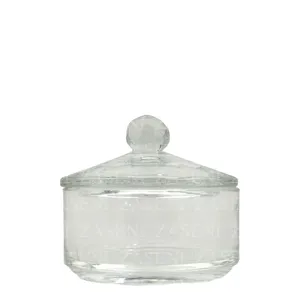 VASO CRISTAL CON TAPA MONÓMERO TRANSPARENTE REDONDO GRANDE