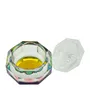 VASO CRISTAL CON TAPA MONÓMERO IRIDISCENTE OCTÓGONO GRANDE