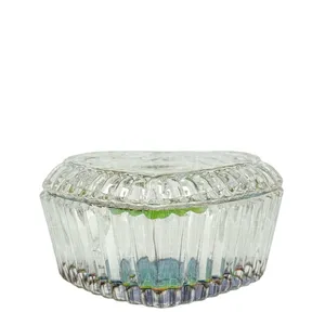 VASO CRISTAL CON TAPA MONÓMERO IRIDISCENTE CORAZÓN GRANDE