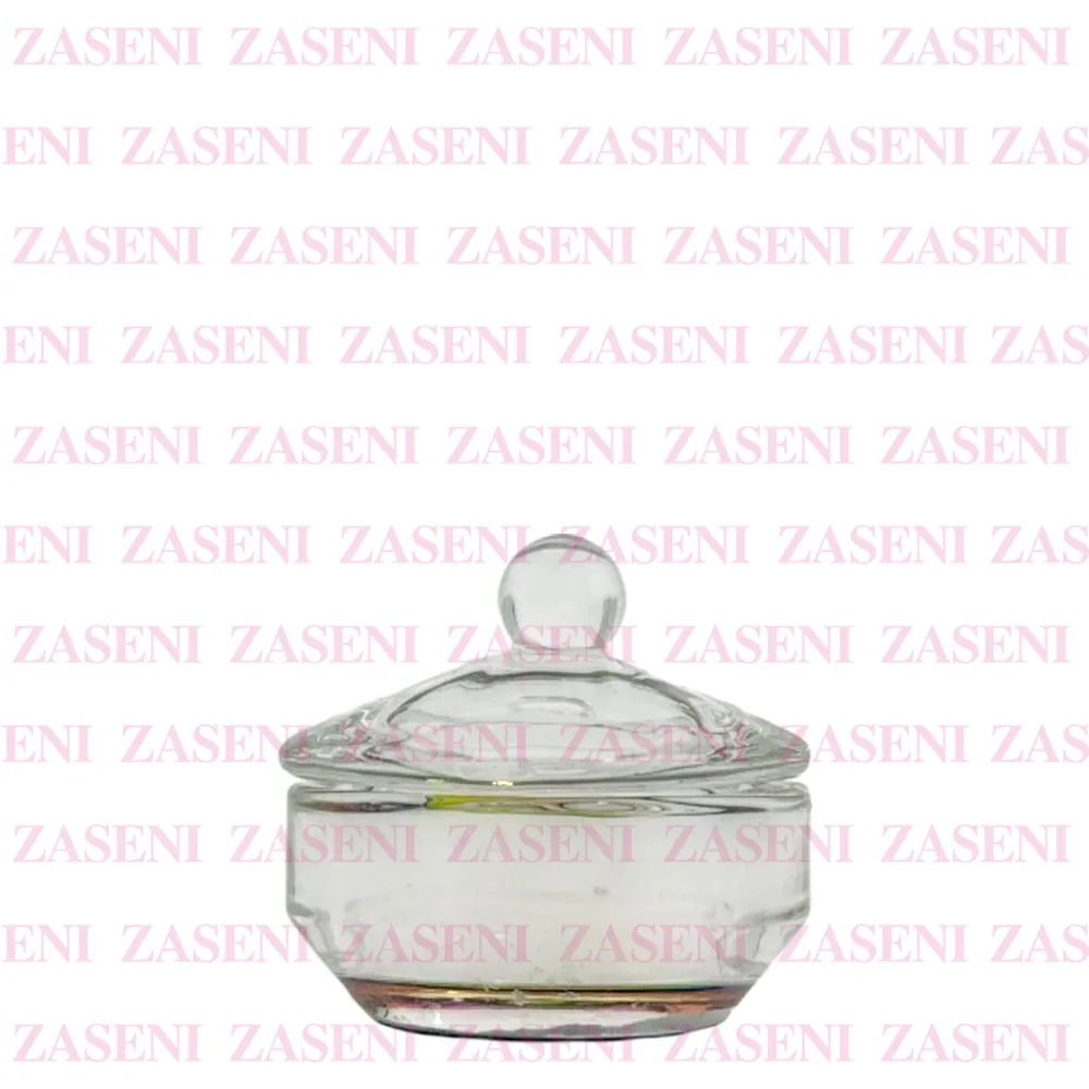 VASO CRISTAL CON TAPA MONÓMERO IRIDISCENTE REDONDO PEQUEÑO
