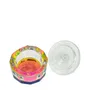 VASO CRISTAL CON TAPA MONÓMERO IRIDISCENTE REDONDO RECTO PEQUEÑO