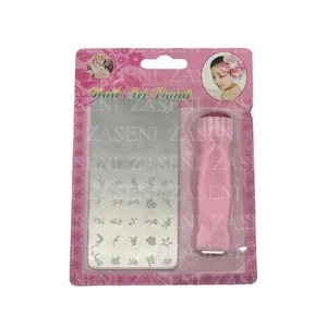 KIT SELLO ESTAMPADOR + PLACA ESTAMPADOS ROSA