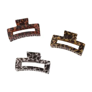 J&E PINZA PELO RECTANGULAR LEOPARDO GRANDE 1UD