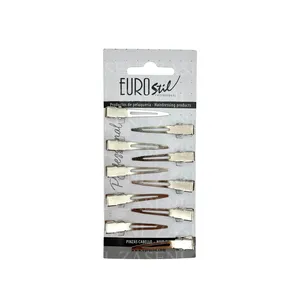 EUROSTIL PINZAS METAL PEQUEÑAS CABEZA ESTRECHA 10UDS