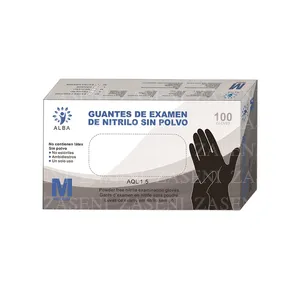 ALBA GUANTES NITRILO SIN POLVO NEGROS 100UDS TALLA M