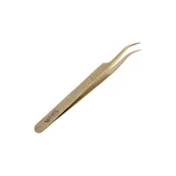 Pinza De Precisión Pestañas Curva Dorada