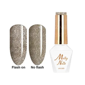 MOLLY LAC ESMALTE SEMIPERMANENTE FLASHING LIGHTS 3 HEMA FREE Nº 611 HONEY WOOD 8ML