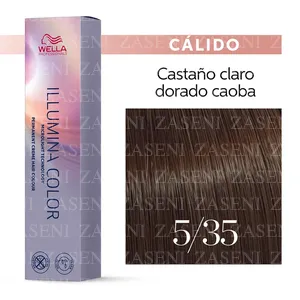 WELLA TINTE ILLUMINA COLOR WARM 5/35 CASTAÑO CLARO DORADO CAOBA 60ML