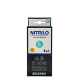 Bluesail Guantes Nitrilo Sin Polvo Negros 8Uds Talla L
