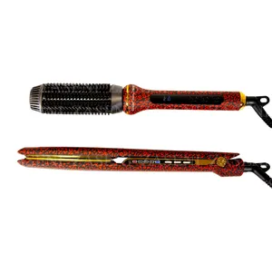 CORIOLISS KIT PLANCHA C3 + HOT BRUSH RED LEOPARD CHRISTMAS EDITION