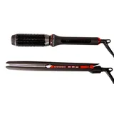 Kit Plancha C3 + Hot Brush Black Red Christmas Edition