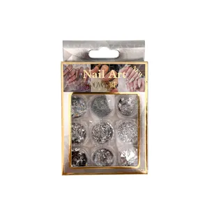 PACK DECORACIÓN UÑAS PLATEADO 9UDS