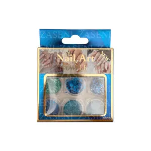 PACK DECORACIÓN UÑAS AZUL VARIADO 6UDS