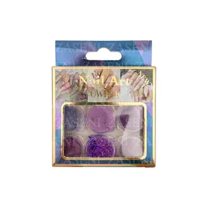 PACK DECORACIÓN UÑAS LILA 6UDS