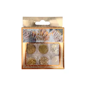 PACK DECORACIÓN UÑAS DORADO 6UDS
