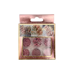PACK DECORACIÓN UÑAS ROSA 6UDS
