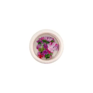 FLORES DECORATIVAS UÑAS LILAS Y ROSAS