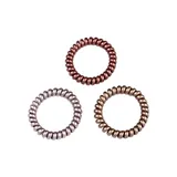 Coleteros Espiral Metalizados Oro Rosa 3Uds