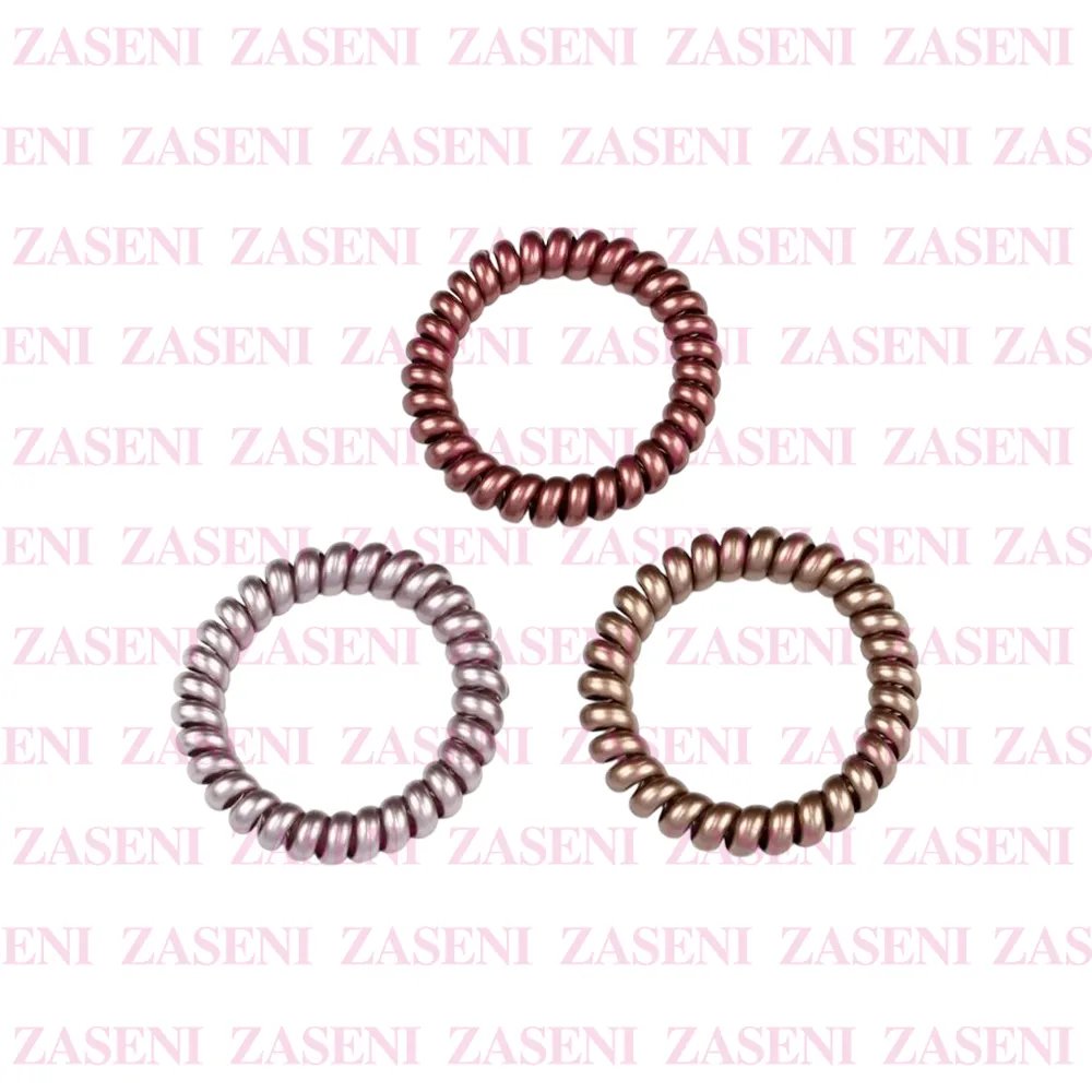 Coleteros Espiral Metalizados Oro Rosa 3Uds
