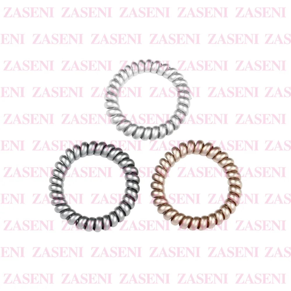 Coleteros Espiral Metalizados Plata Y Dorado 3Uds