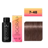 SCHWARZKOPF TINTE IGORA VIBRANCE N° 7-48 RUBIO MEDIO BEIGE ROJO 60ML
