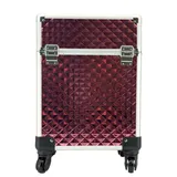 Maleta Trolley Relieve Rombos Rosa