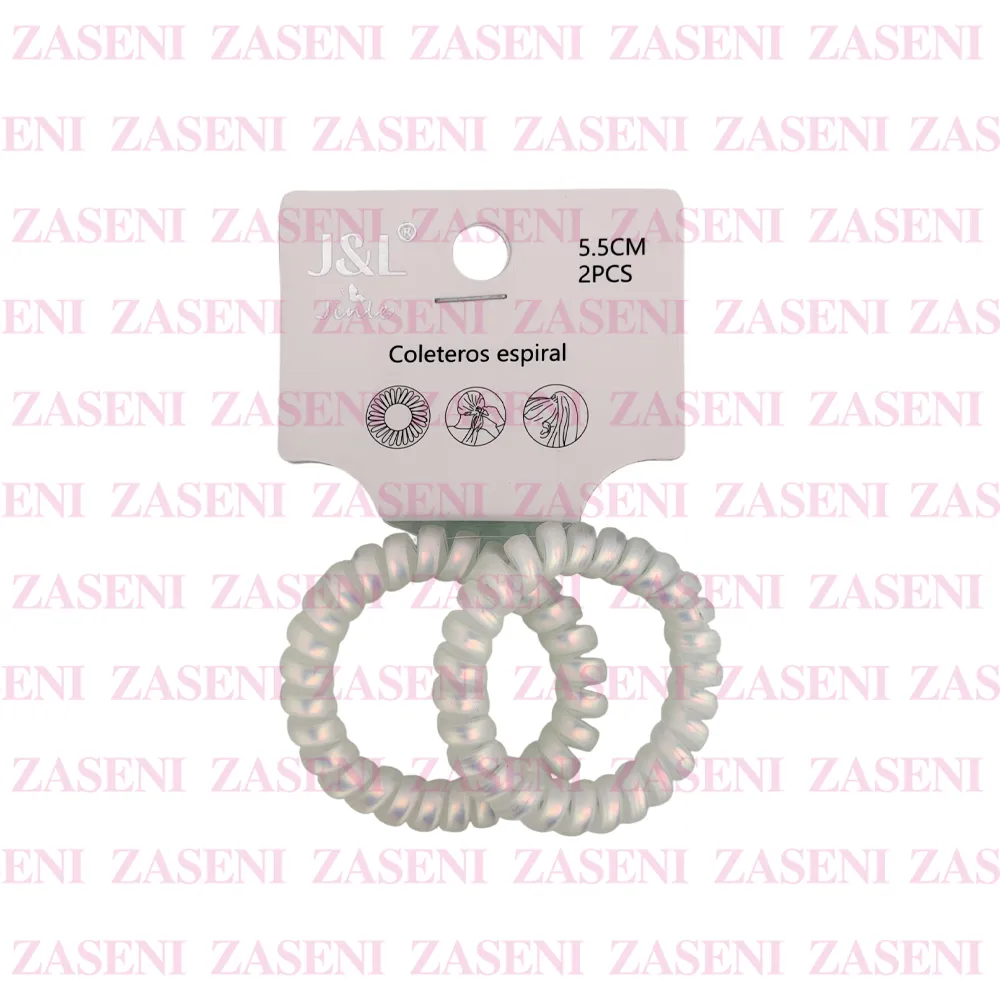 J&L COLETERO ESPIRAL BLANCO IRIDISCENTE 2UDS