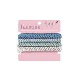 Twisties Coleteros Trenzados Tonos Azules 4Uds