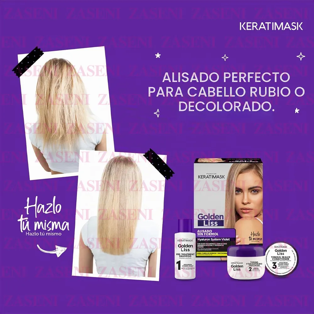 KERATIMASK GOLDEN LISS ALISADO SIN FORMOL CABELLO RUBIO Y DECOLORADO