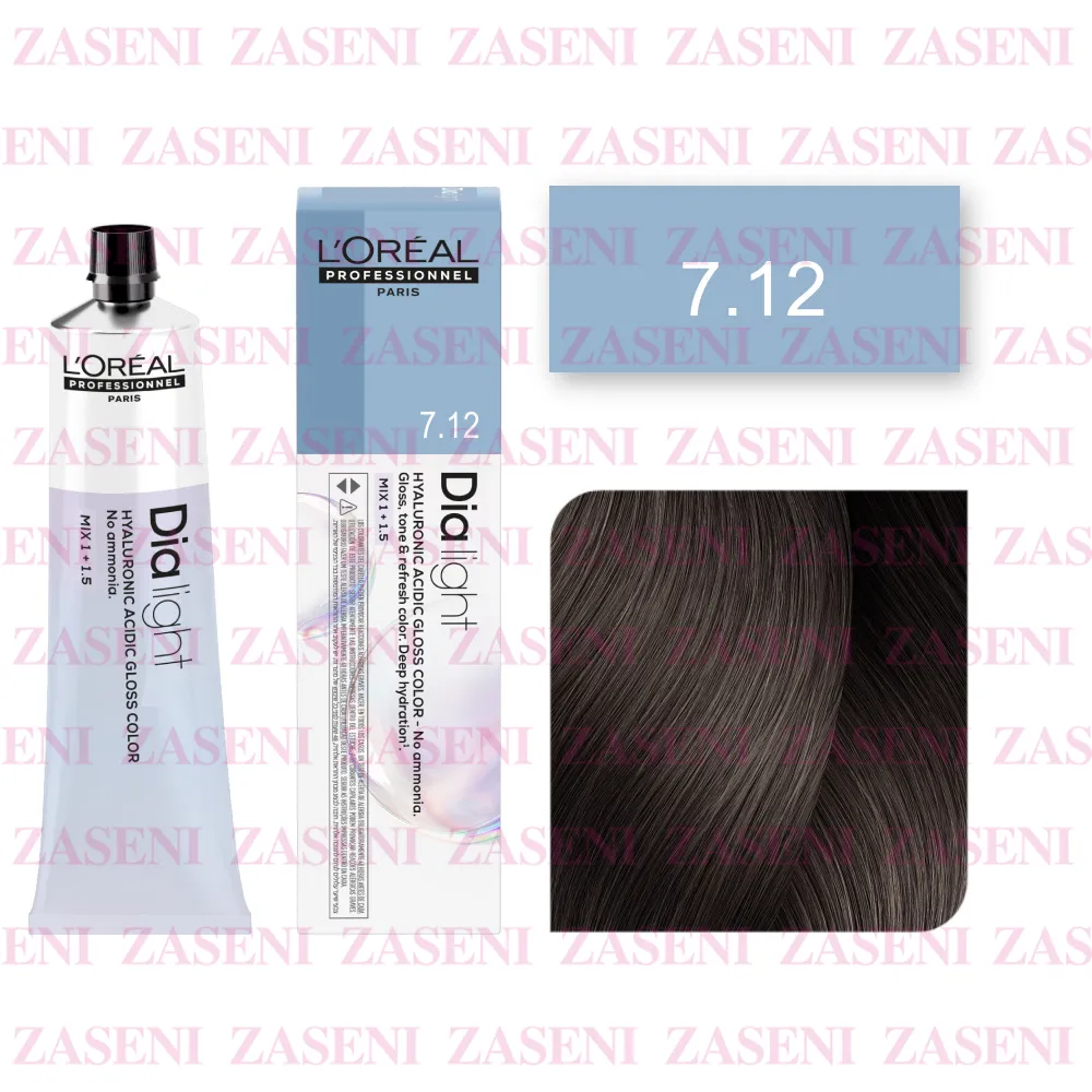 Tinte Dia Light N° 7.12 Rubio Ceniza Irisado 60ml