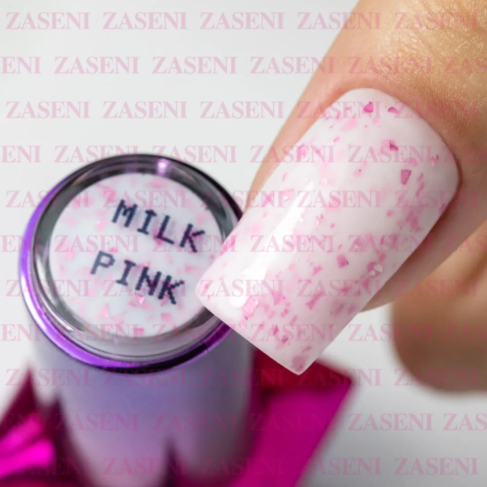 Rubber Base Flakes Hema Free Milky Pink 10ml