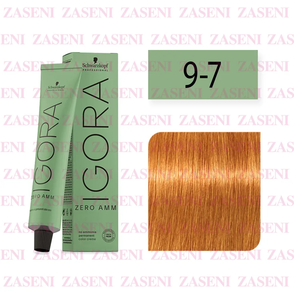 Tinte Igora Zero Amm 9-7 Rubio Muy Claro Cobrizo 60ml